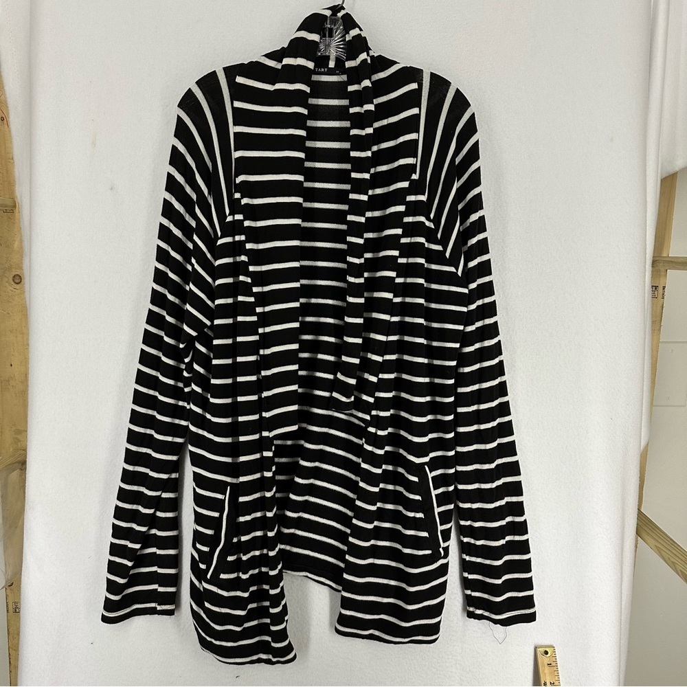 Tart Long Sleeve Pocket Striped Cardigan XS Black/White